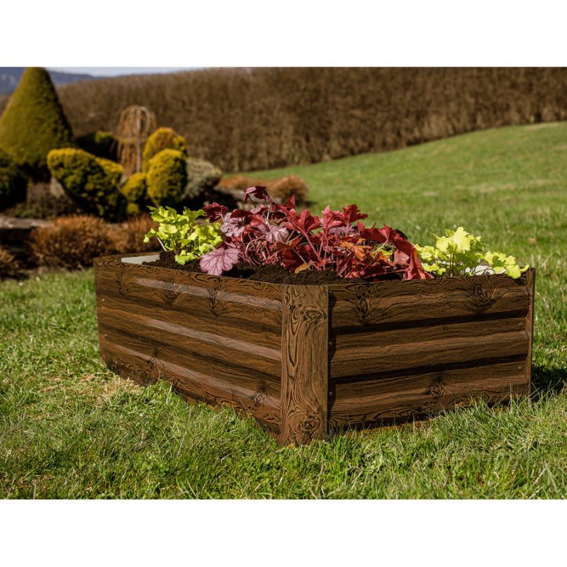 Vyvýšený záhon, hnedý, oceľ, NONKY TYP 2