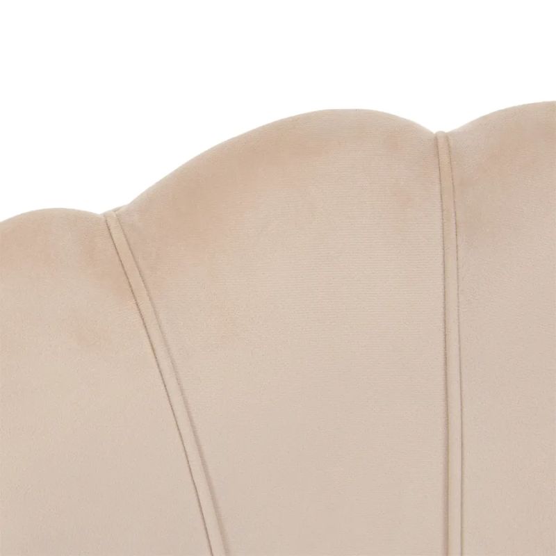 Kreslo, Art-deco, nohy gold chróm, béžová látka, NOBLIN