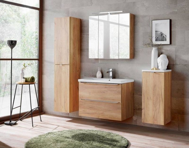 Skrinka s košom na bielizeň, 35cm, dub craft, CAPRI OAK 811