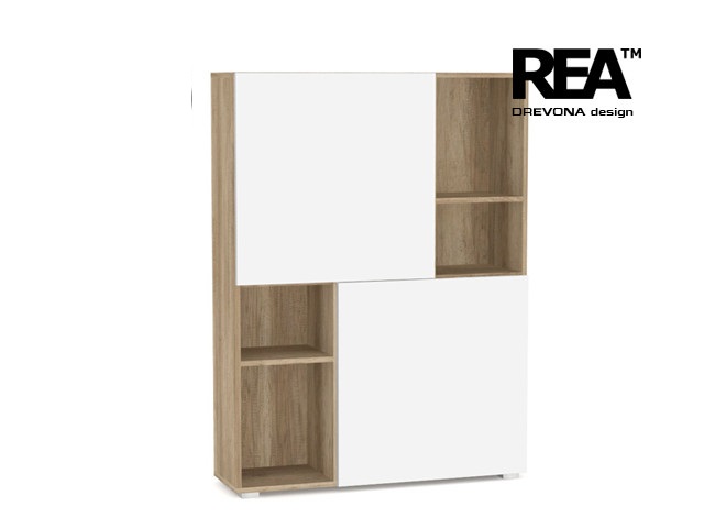 Regál, 105cm, univerzálny, viac farieb, REA REBECCA 3D