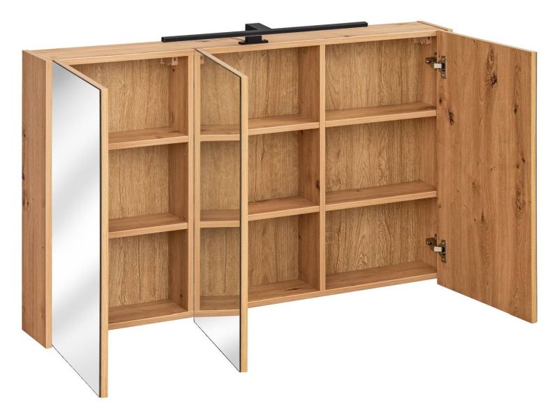 Skrinka so zrkadlom, 120cm, dub artisan, MADERA 843