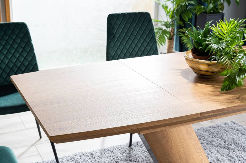 Jedálenský stôl, 120x80cm, rozkladací, MDF, dub, čierny, Signal, TORONTO