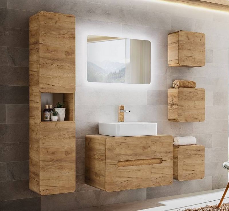 Skrinka do kúpeľne, 35cm, dub craft zlatý, ARUBA CRAFT 830