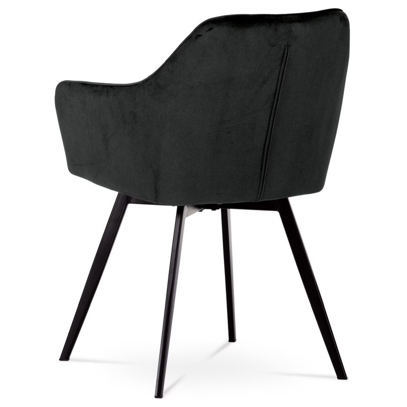 Jedálenská stolička, čierna, zamatová látka, DCH-425 BK4