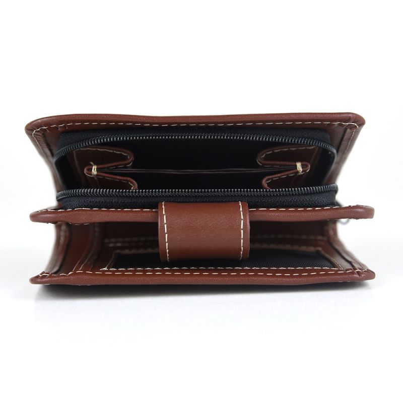 Módna kožená malá dámska peňaženka č.8504, hnedá farba