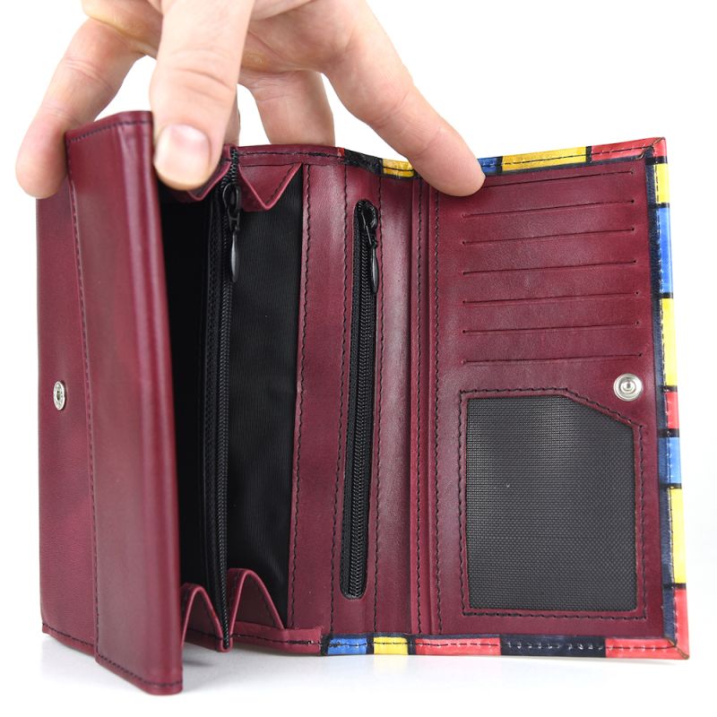 Ručne maľovaná kožená peňaženka 8542 s motívom Mozaika