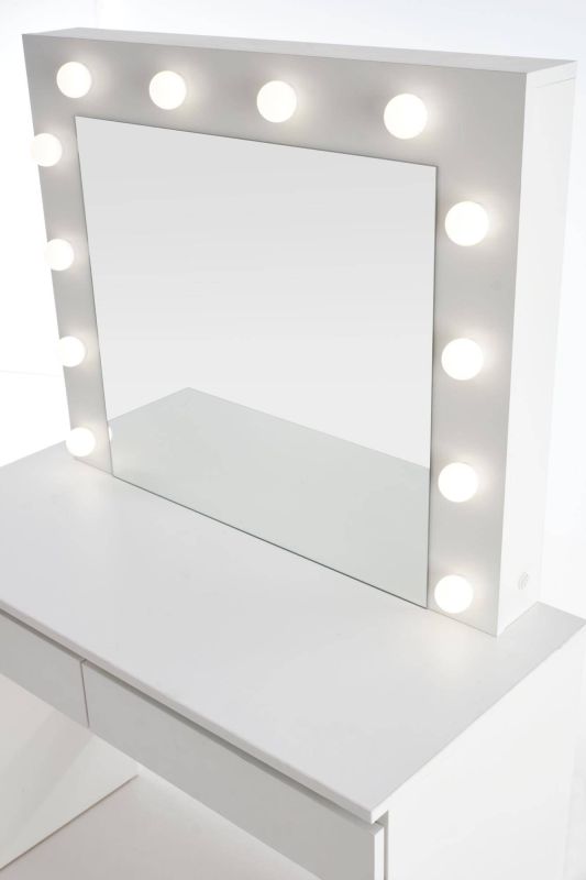 Toaletný stolík, 94cm, biely, HALMAR, HOLLYWOOD