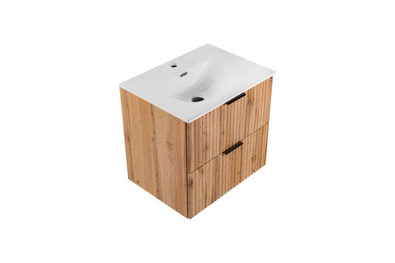 Skrinka pod umývadlo, 60cm, dub wotan, ADEL OAK 82-60-B-2S