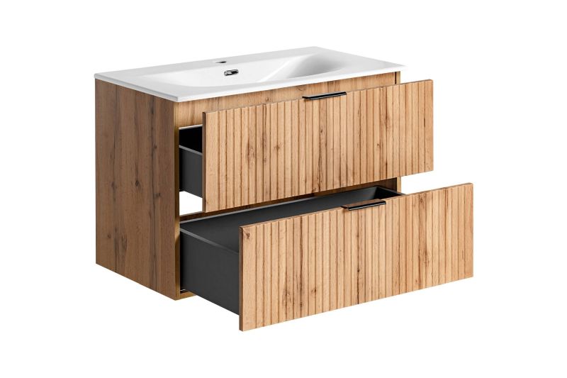 Skrinka pod umývadlo, 80cm, dub wotan, ADEL OAK 82-80-B-2S