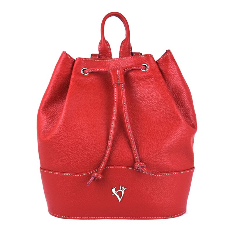 Kožený batoh z pravej kože v červenej farbe