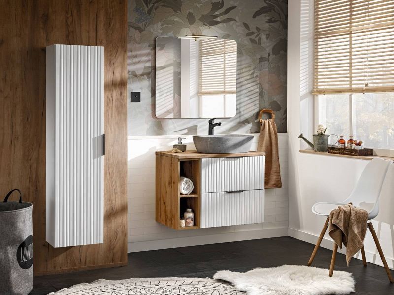 Skrinka pod umývadlo, 40cm, biela, ADEL WHITE 82-40-B-1D