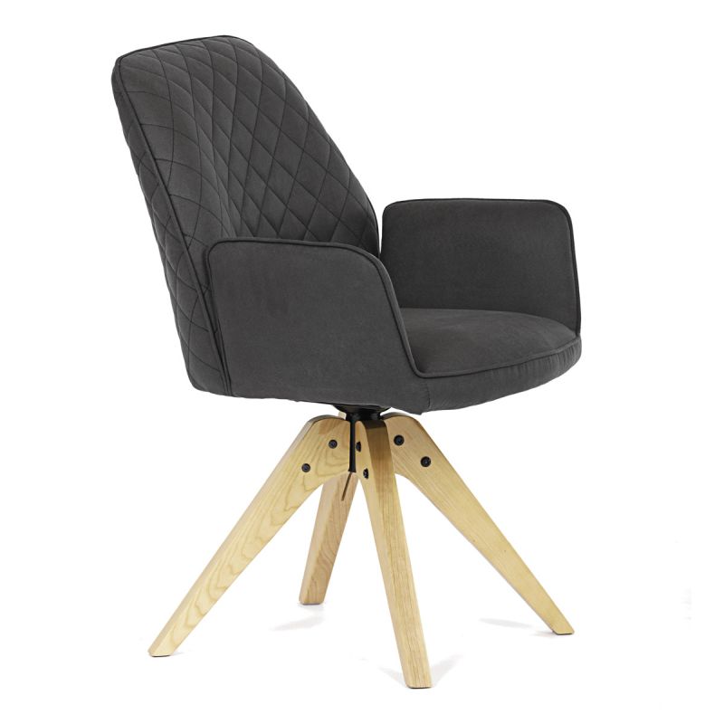 Jedálenská stolička, čierna, látka, HC-539 BK3