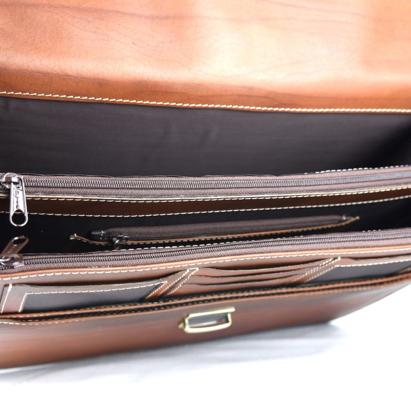 Luxusná kožená pracovná aktovka v cigaro farbe č.8129 (Limitovaná edícia)