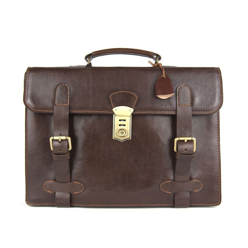 Vintage kožená aktovka č.8375 v tmavo hnedej farbe