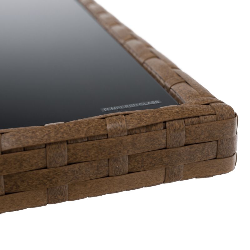 Záhradný ratanový set, svetlohnedý ratan, čierna látka, MADUL