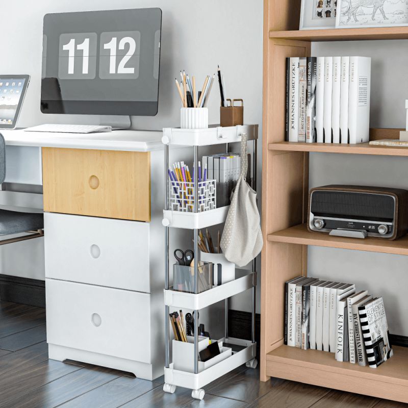 Pojazdný regál, 40cm, biely, ALIOL TYP 2