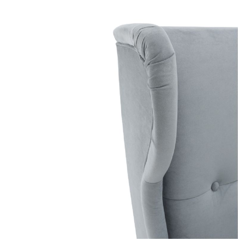 Kreslo, ušiak, biele drevo, svetlosivá látka, RUFINO 3 NEW