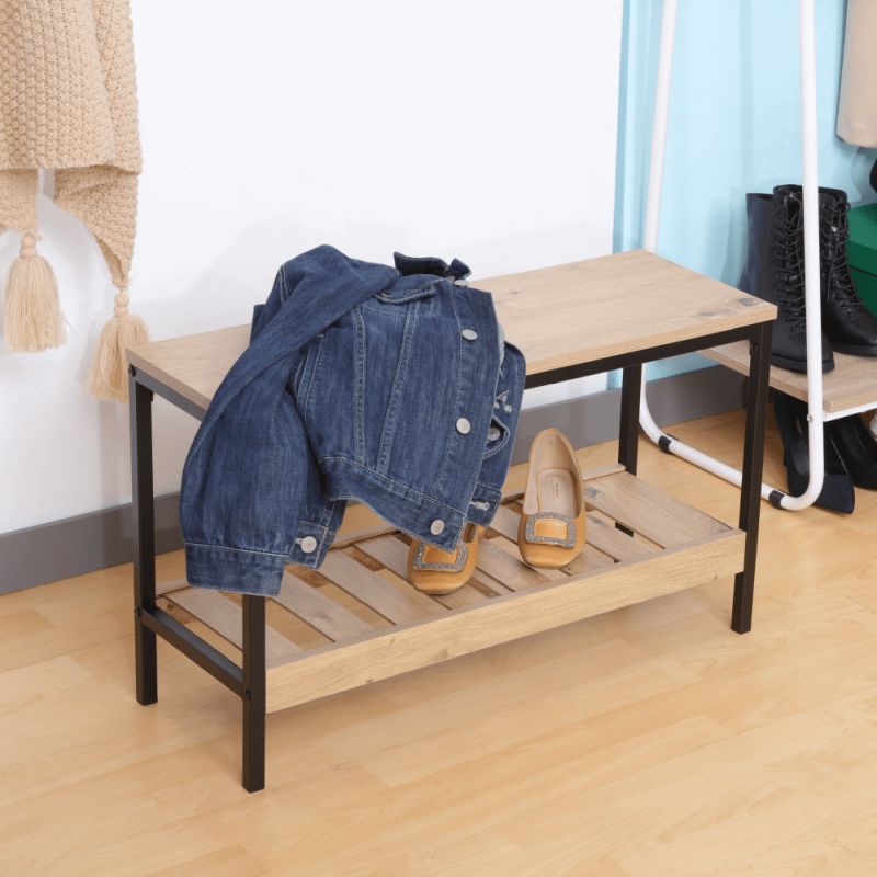 Botník, 70cm, dub, čierny, REST