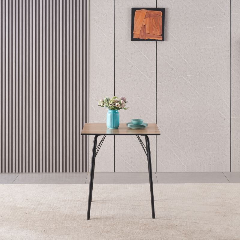 Jedálenský stôl, 70x70cm, MDF, dub artisan, čierny, NALAK TYP 1