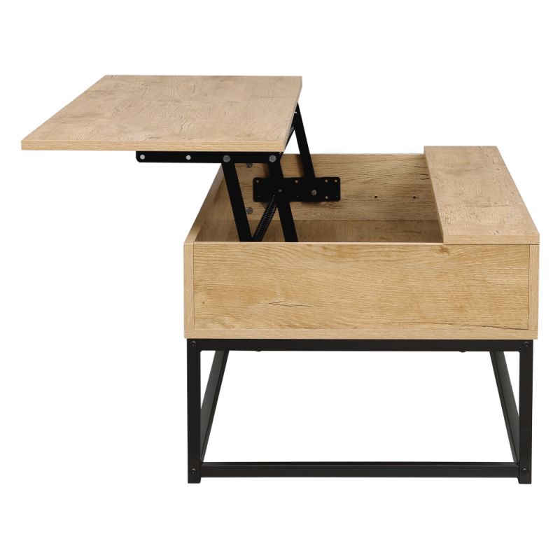 Konferenčný stolík, 100x55cm, dub, čierny, LIVINA