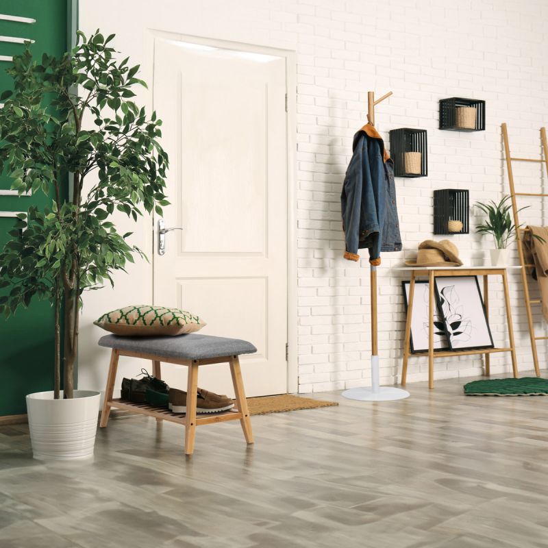 Botník, 90cm, bambus, prírodný, látka, DR-N1012 GREY2