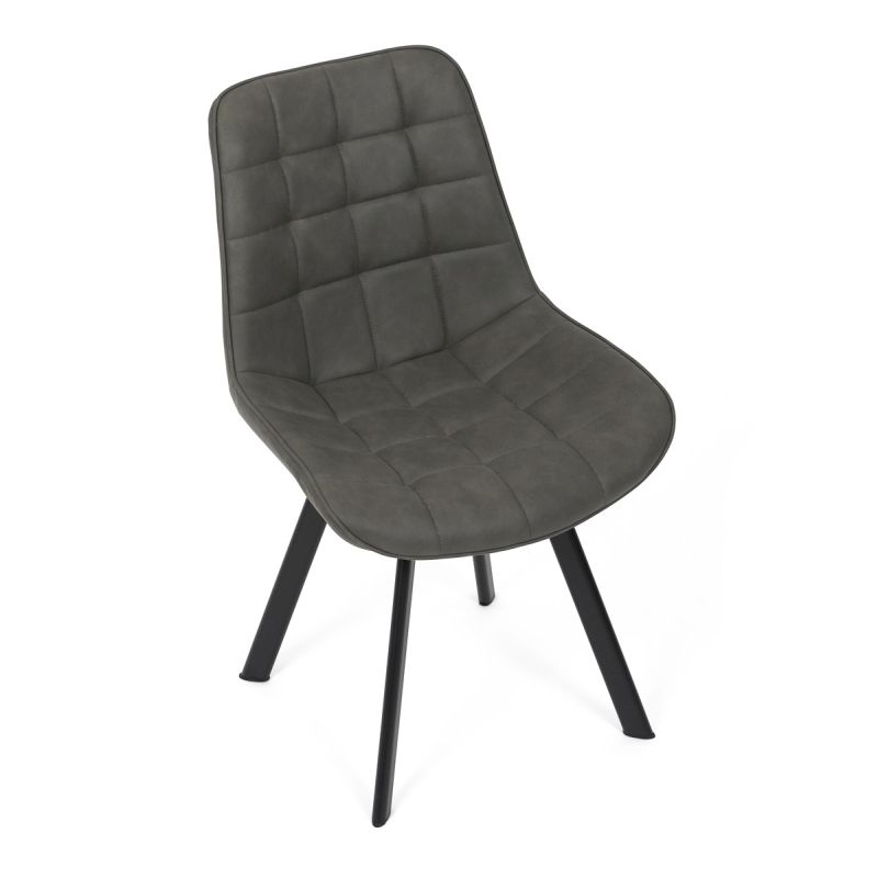 Jedálenská stolička, sivá, vintage, látka, HC-V3066 GREY3