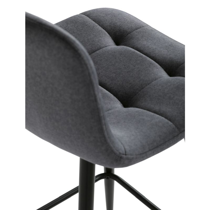 Barová stolička, sivá látka, nohy čierne, AUB-X7015 GREY2