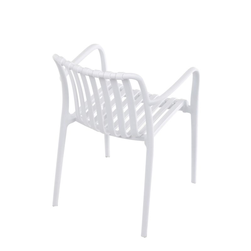 Záhradná stolička, plast, biela, CT-X7029 WT