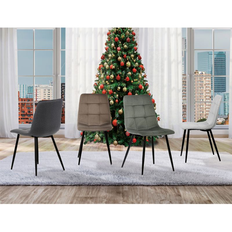 Jedálenská stolička, zelená, zamatová, látka, DCL-X7015 GRN2