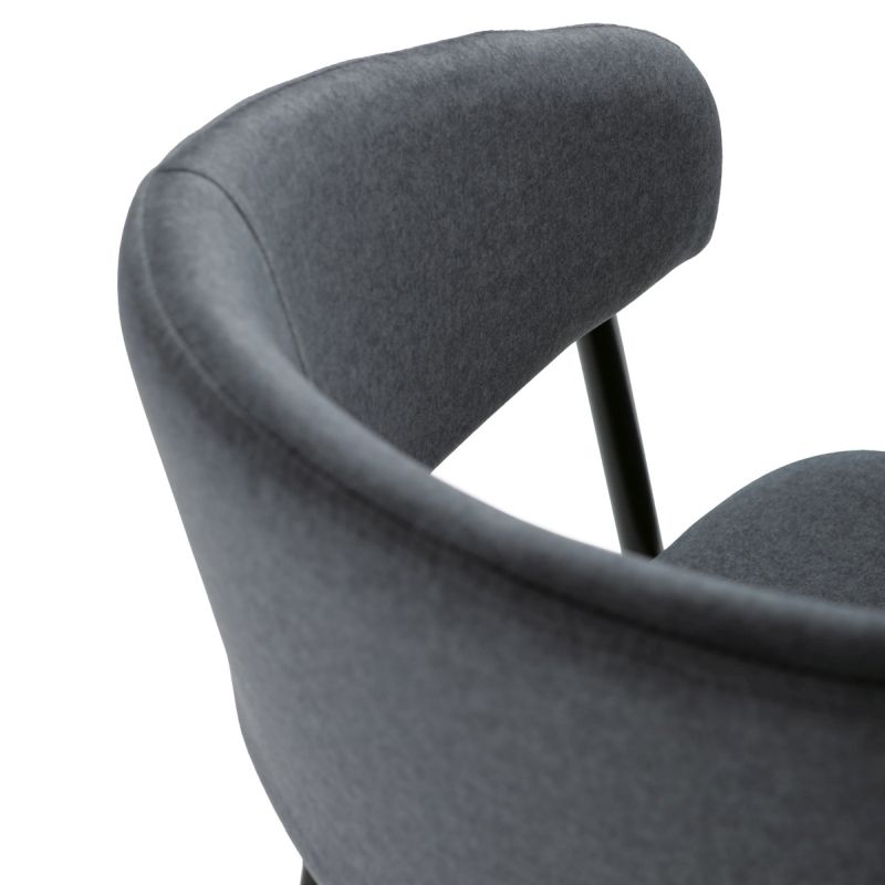 Jedálenská stolička, sivá, zamatová, látka, DCL-X7130 GREY2