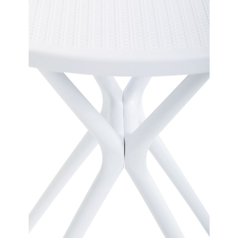 Záhradný stôl, okrúhly 65cm, plast, biela, DT-X7007 WT