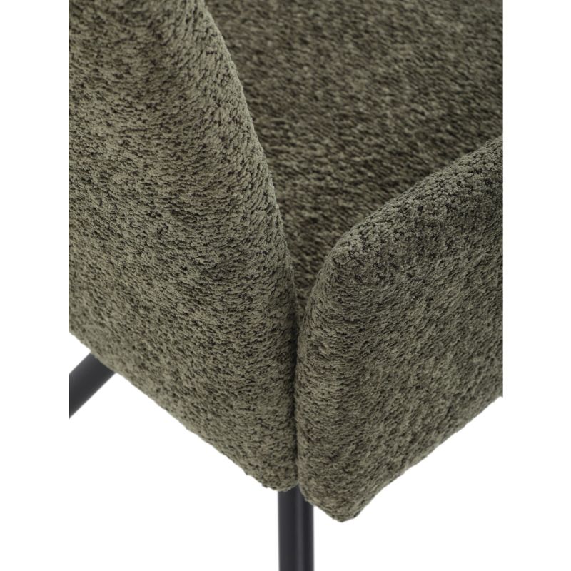 Jedálenská stolička, zelená, bouclé, látka, DCH-W1117 GRN2