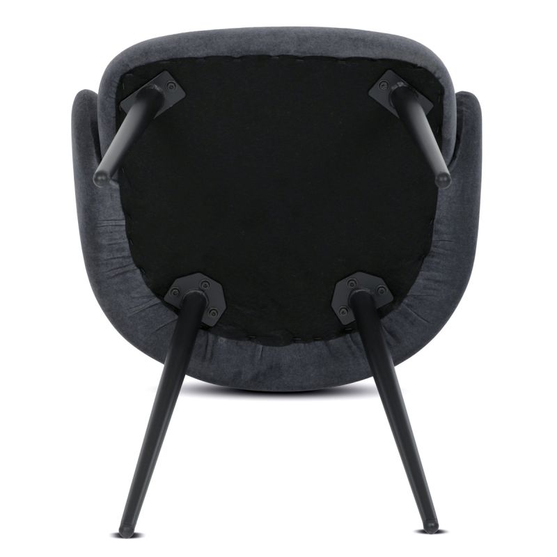  Jedálenská stolička, sivá, zamatová, látka, DCL-X7129 GREY2