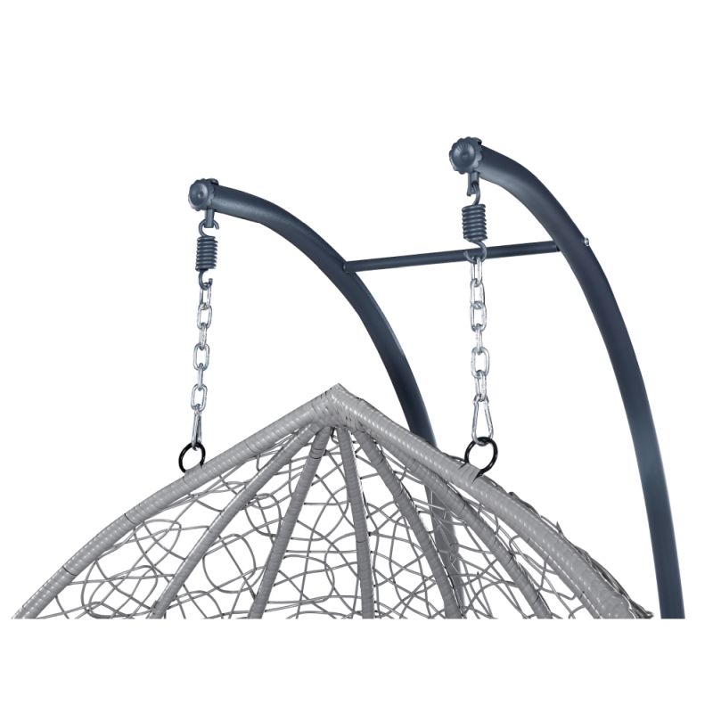 Závesné dvojkreslo, sivé, DELIA