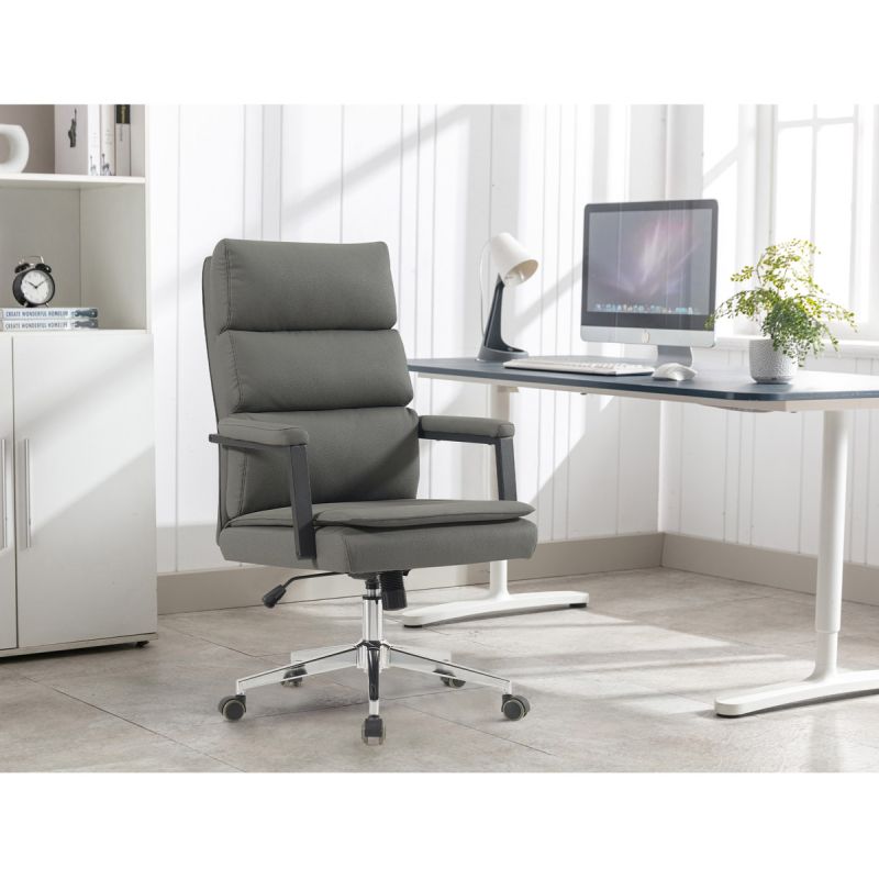 Kancelárske kreslo, sivá, ekokoža, 120 kg, KA-D8104 GREY