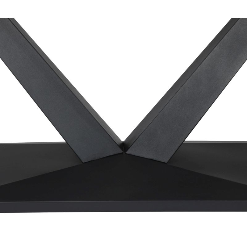 Jedálenský stôl 140-180x85cm, rozkladací, MDF, kov, biely, HT-W1630 WT