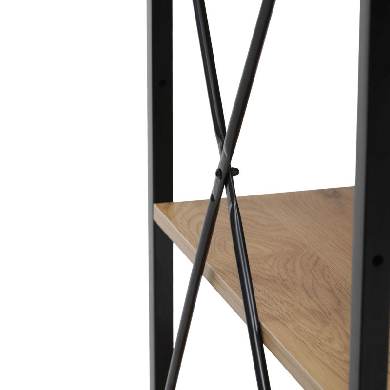 Pracovný stôl, s regálom, 100x48cm, MDF, dub, GD-512 OAK