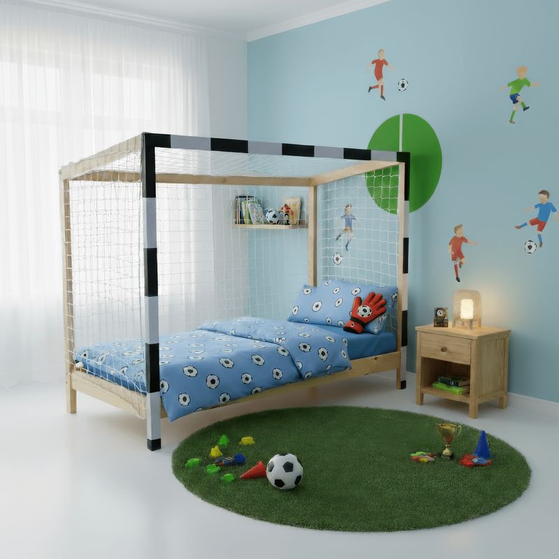 Montessori posteľ, 90x200, prírodná, biela, čierna, FUTAL