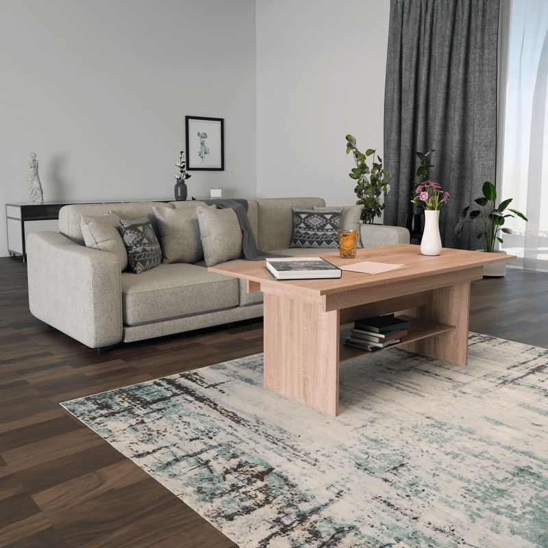 Jedálenský a konferenčný stôl, 120x70cm, rozkladací, DTD, dub sonoma, LAVKO NEW