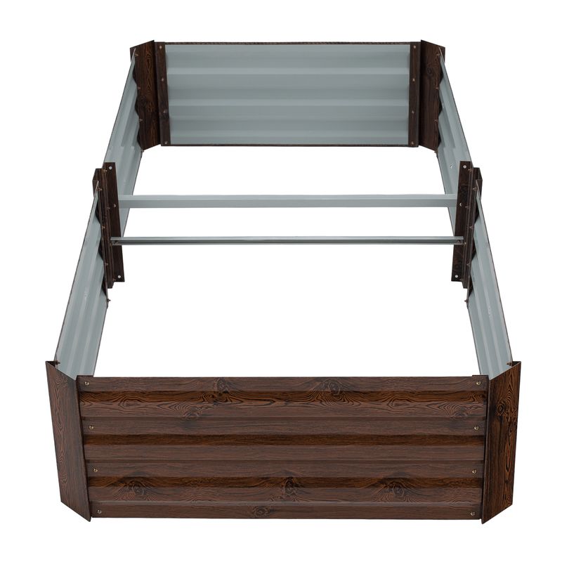 Vyvýšený záhon, hnedý, oceľ, NONKY TYP 7