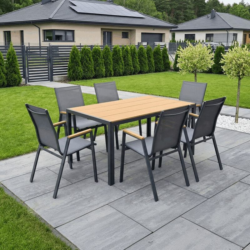 Záhradná stolička, kov, sieťovina, sivá, AZC-S1050 GREY