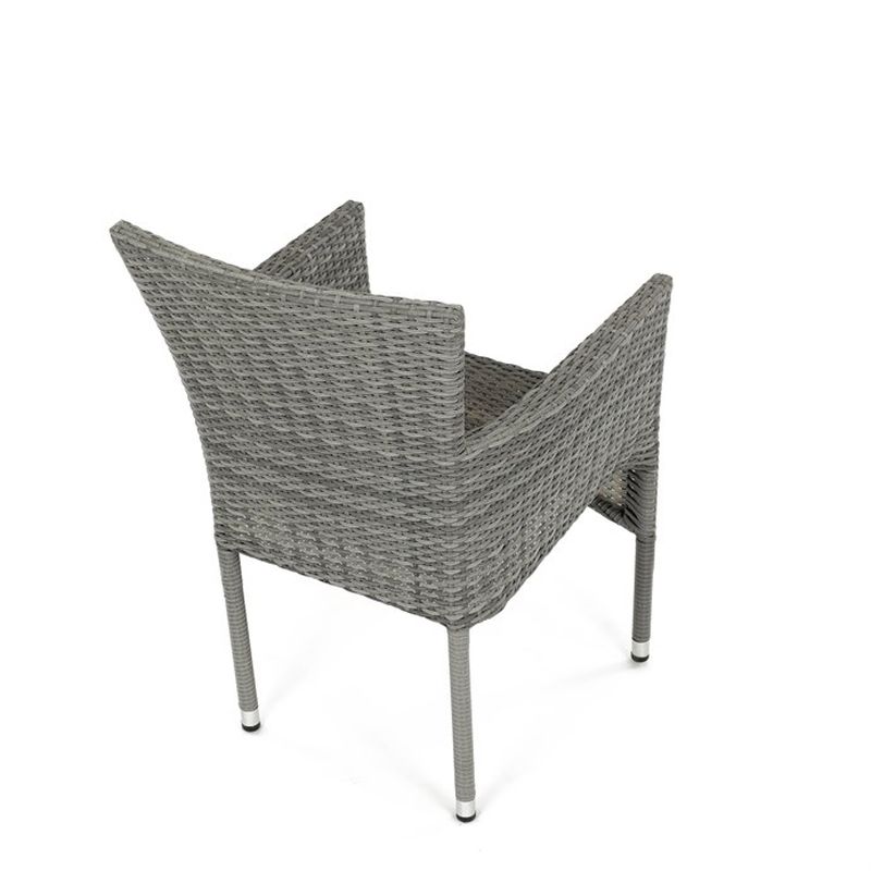 Záhradná stolička, kov, polyratan, sivá, AZC-S2118 GREY