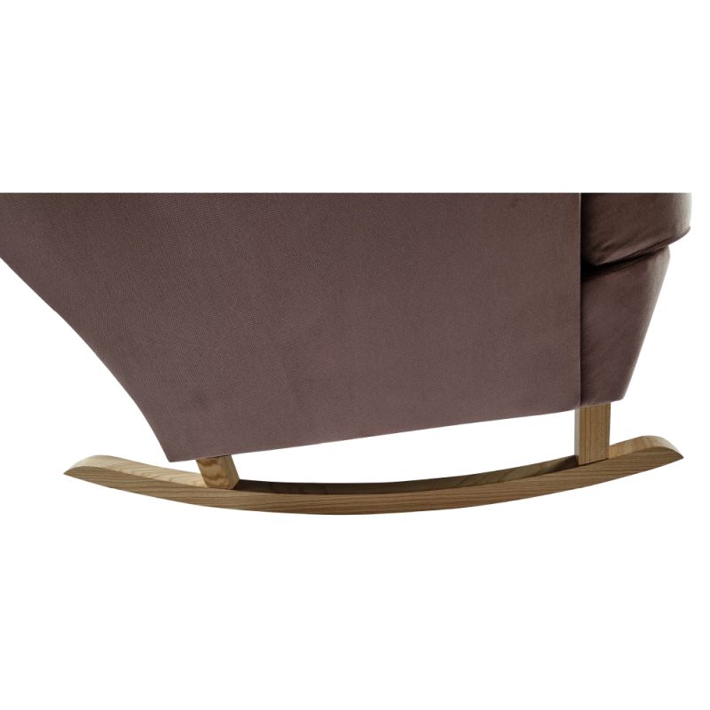 Hojdacie kreslo, ušiak, drevo buk, ružová látka, TEJA