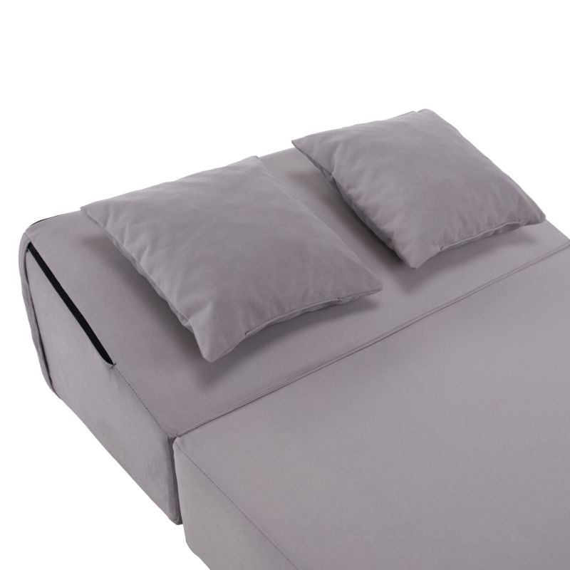 Skladací matrac/kreslo, 2v1, svetlosivá, PELOS