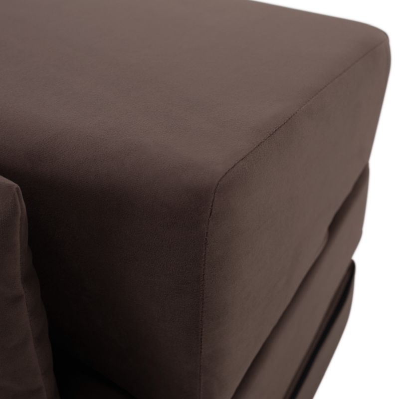 Skladací matrac/kreslo, 2v1, hnedá Taupe, PELOS