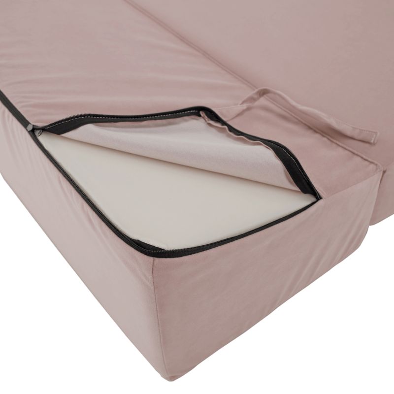 Skladací matrac/kreslo, 2v1, ružová, PELOS