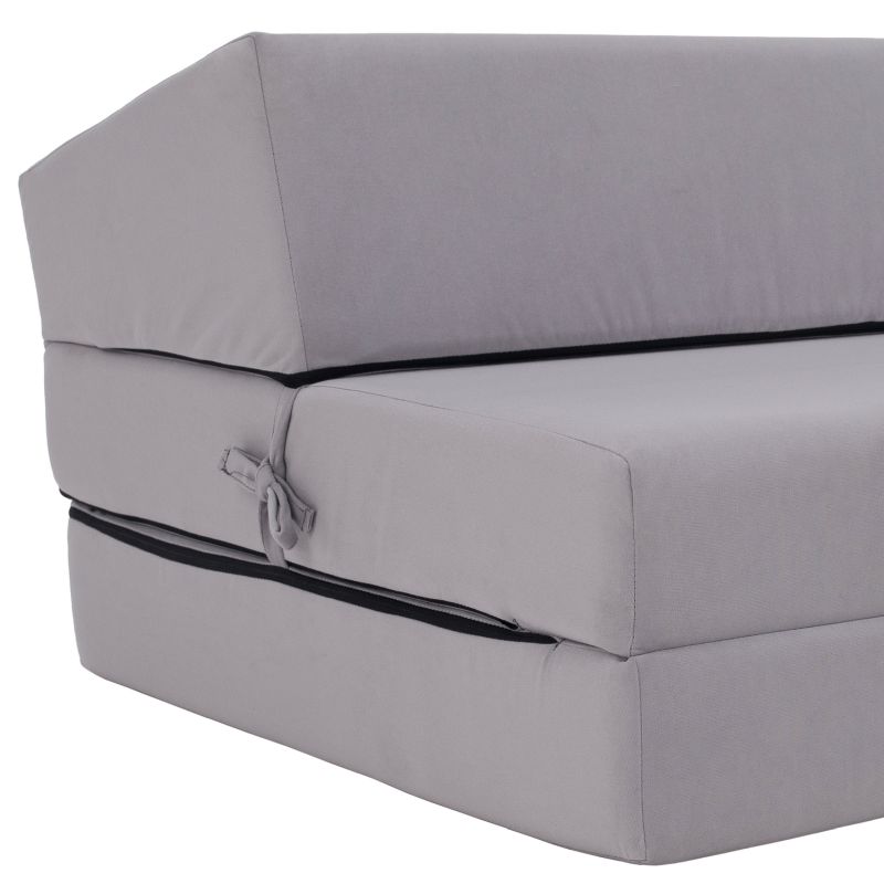 Skladací matrac/kreslo, 2v1, svetlosivá, VEDIS