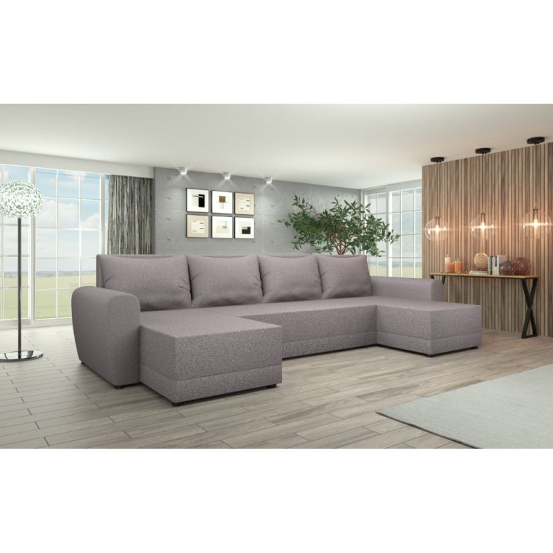 Univerzálna sedacia súprava, sivobéžová Taupe látka, DAKAR NEW U