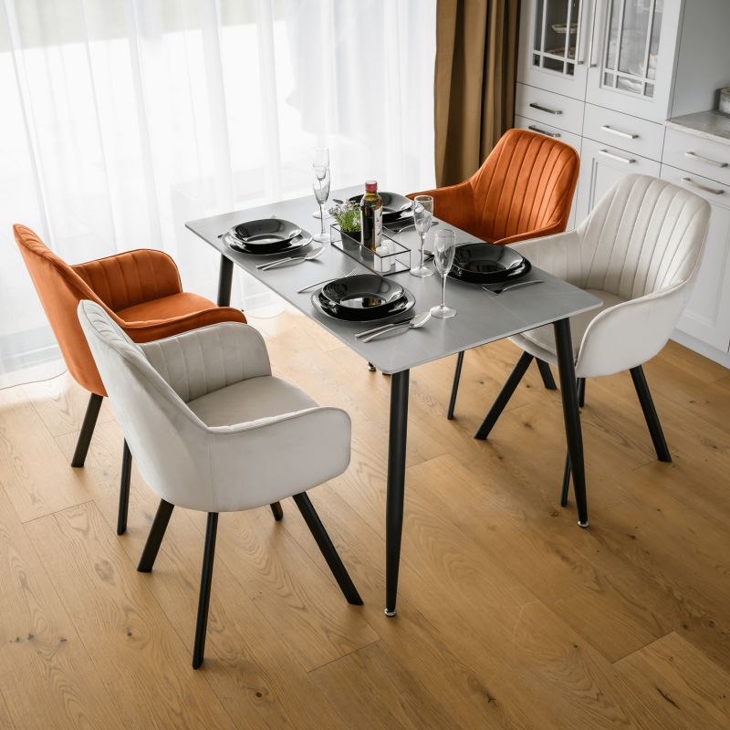 Jedálenský stôl, 121x71cm, keramika, sivý, čierny, FLORENC TYP 1