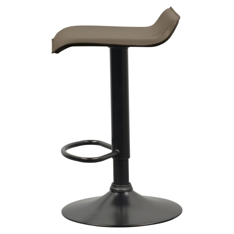 Barová stolička, sivohnedá Taupe ekokoža, noha čierna, BAILI